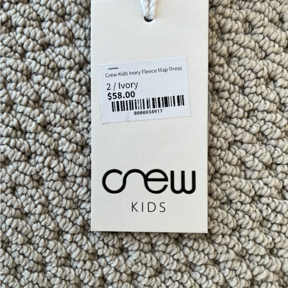 Crew Kids Ivory Fleece Map Dress NWT - Picture 2 of 3